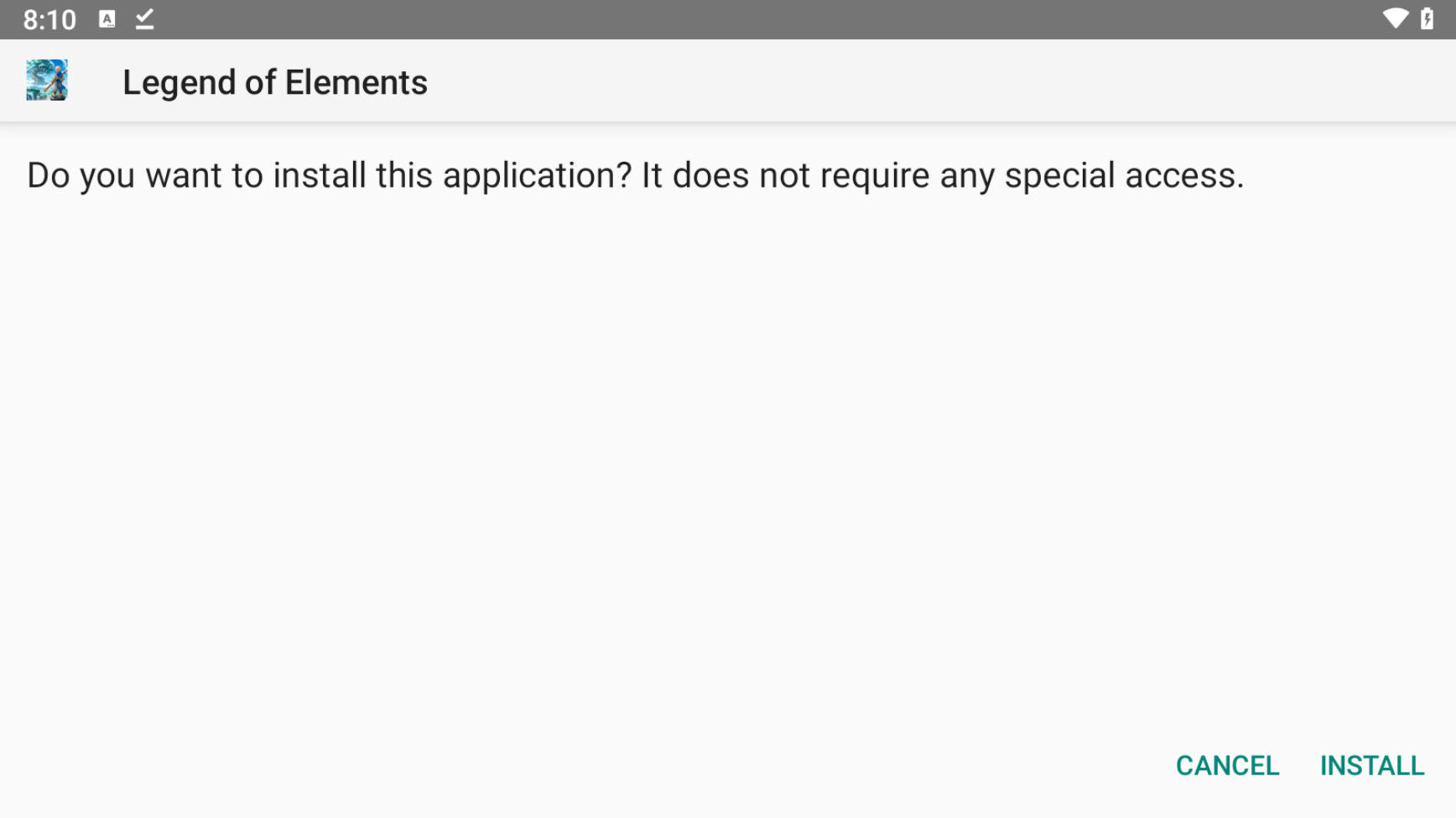 Legend of Elements installing`