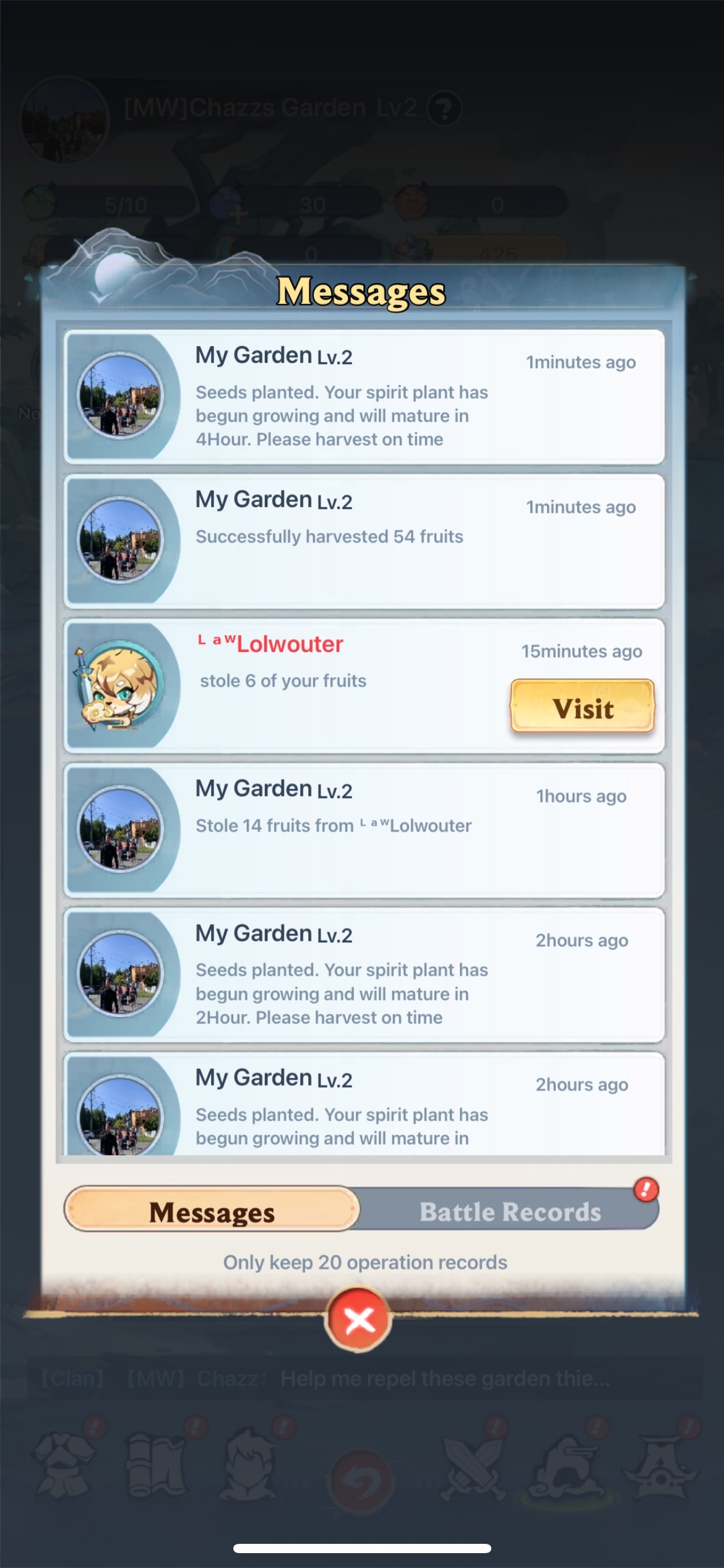 Garden Activity Logs